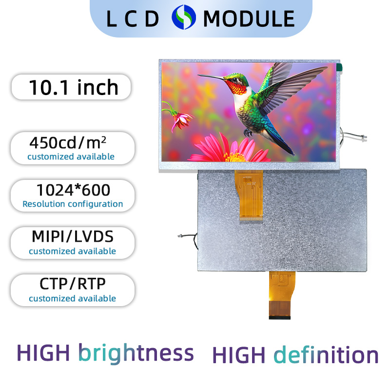 10.1-inch TFT LCD module with 1024×600 resolution and MIPI interface for industrial equipment