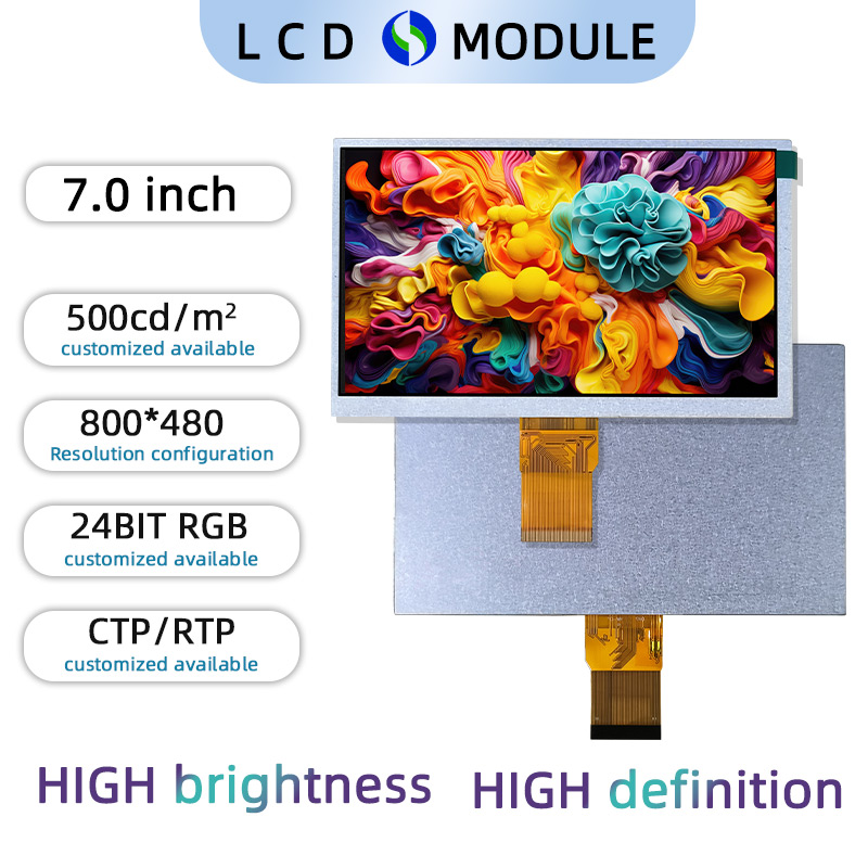 7-inch TFT LCD module with 800×480 resolution and 24-bit RGB interface